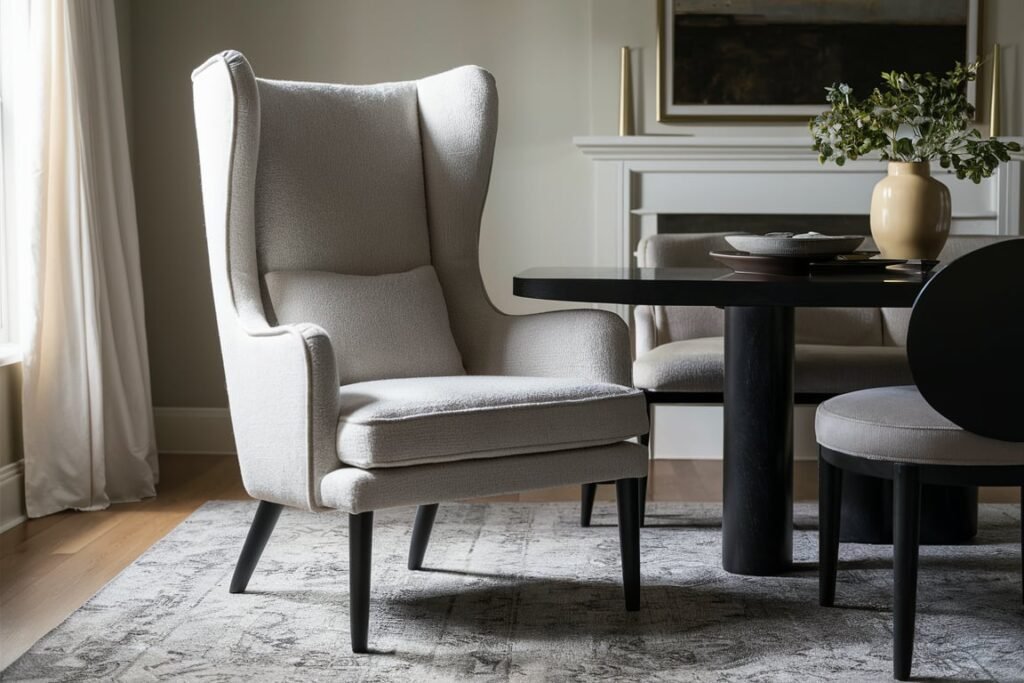 Contemporary Wingback Dining Chair
