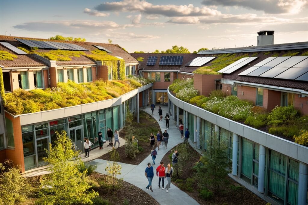 Eco-Friendly University Building with Rooftop Garden