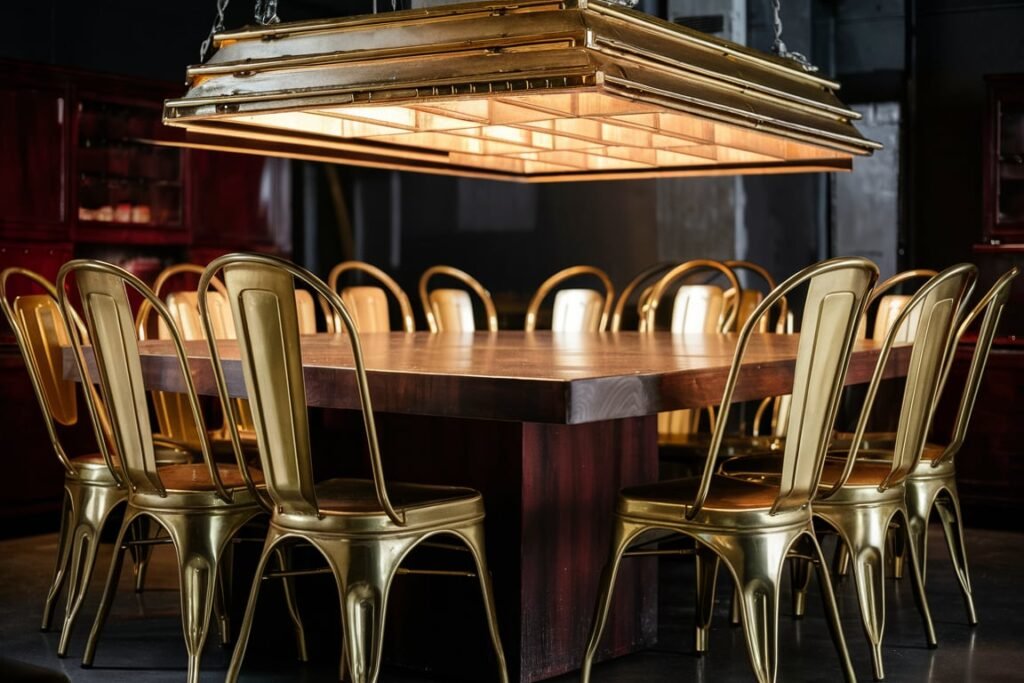 Gold-Patterned Wallpaper for a Dramatic Effect