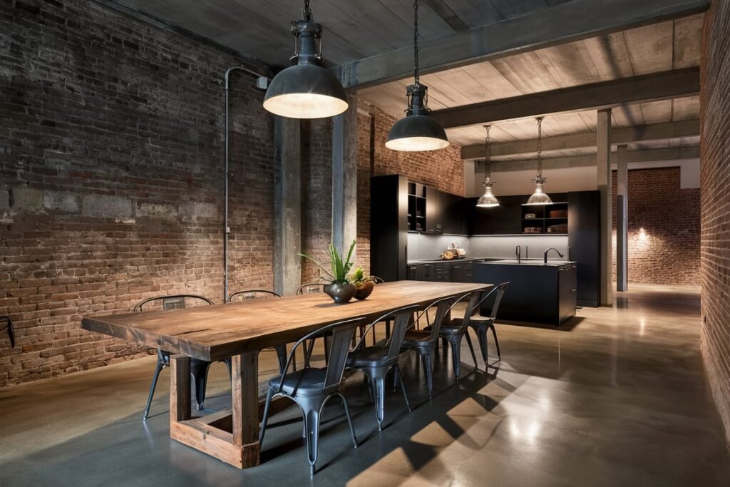 Industrial Chic: Open-Plan Dining Room Layout