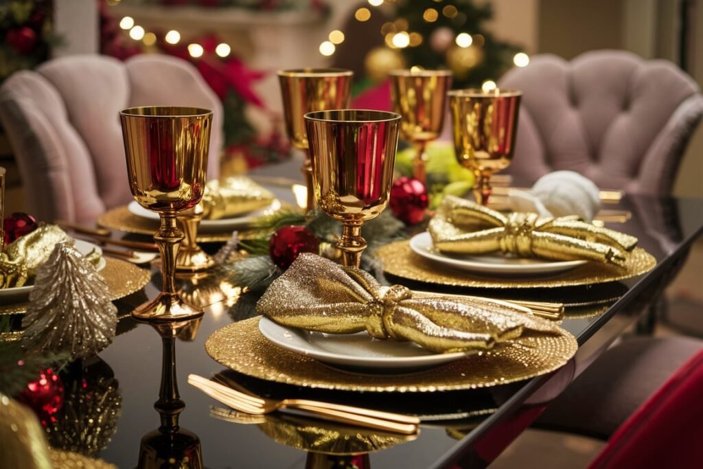 Metallic Centerpieces for Table Elegance