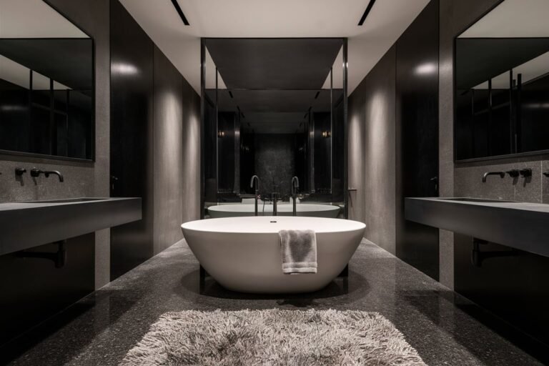 Modern Black Monochromatic Bathroom