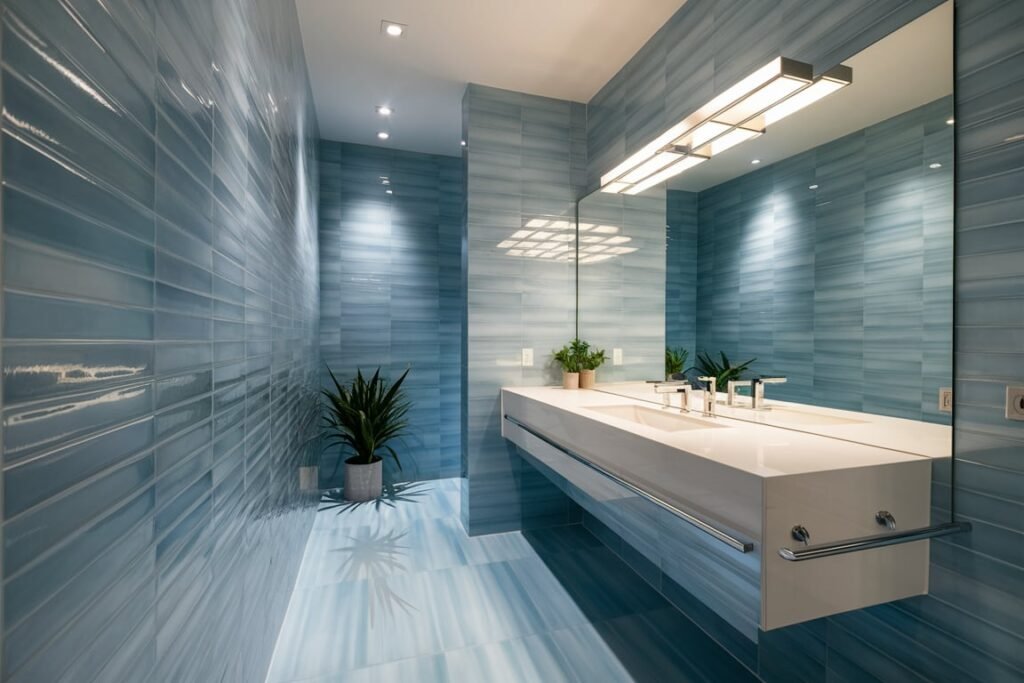 Modern Light Blue Bathroom
