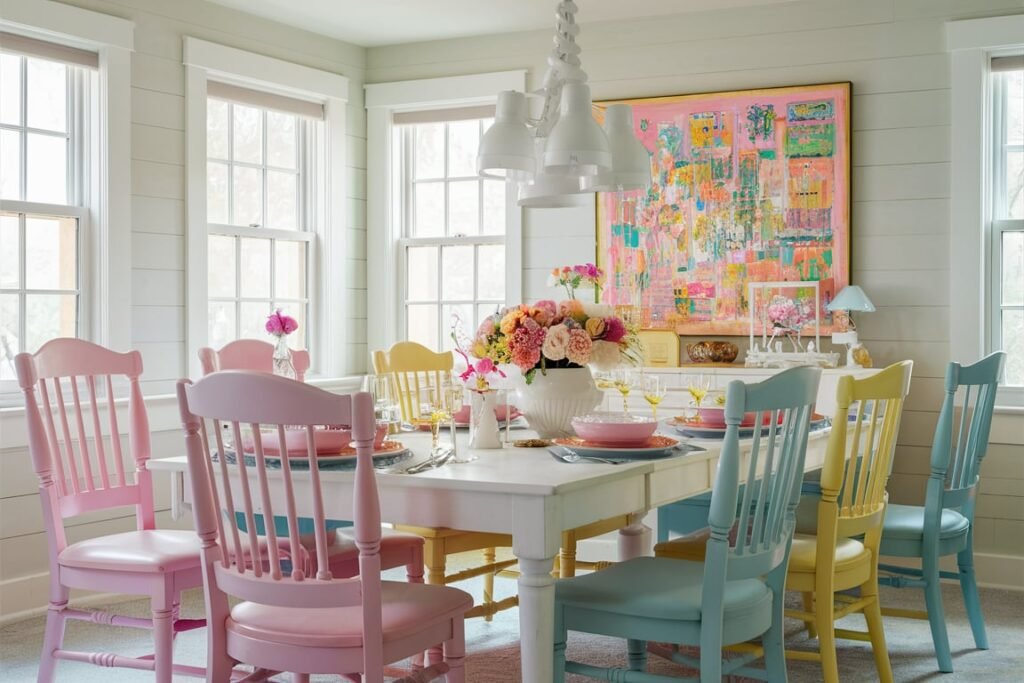 Multicolor Pastel Dining Room
