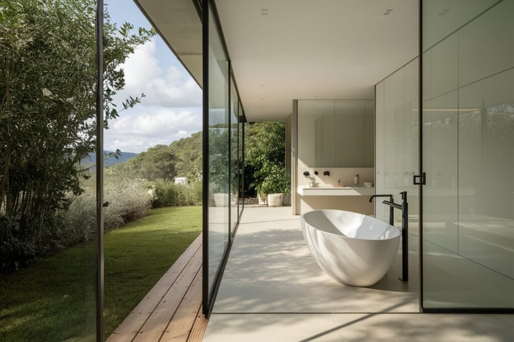 Open Plan Bathroom with Outdoor Views