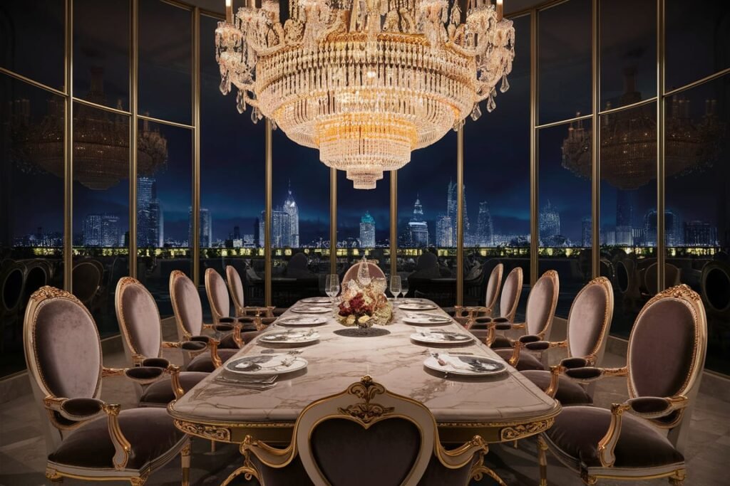 Opulent City Skyline Dining Room