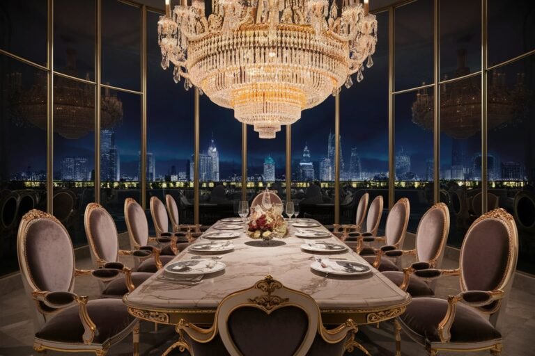 Opulent City Skyline Dining Room