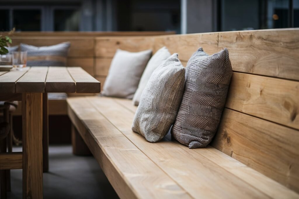 Outdoor-Style Bench for Indoor Dining
