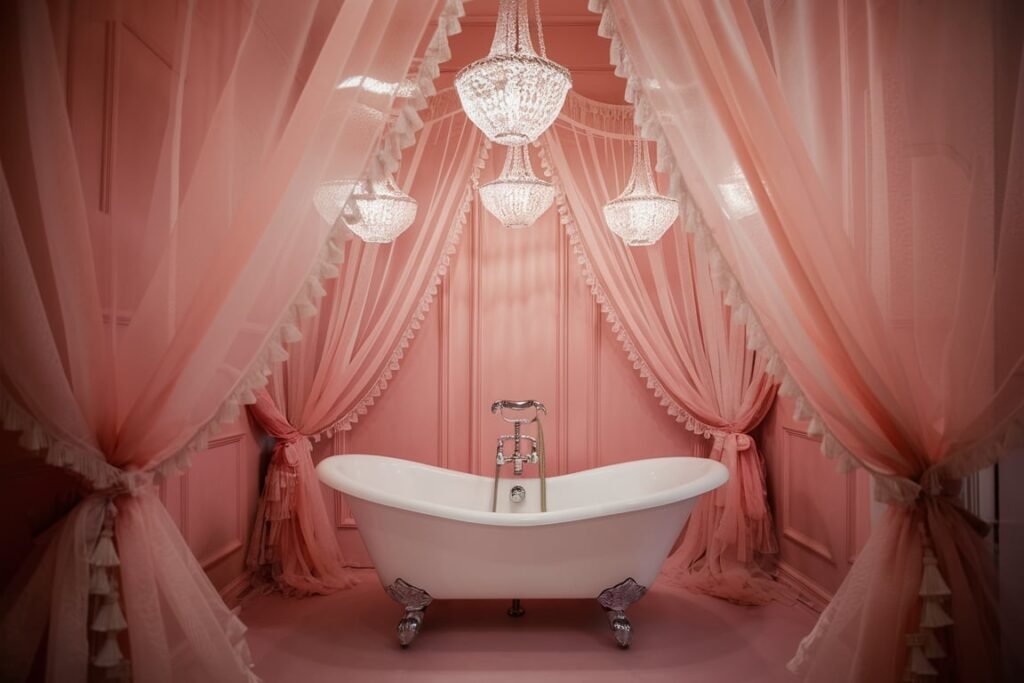 Romantic Rose Pink Bathroom
