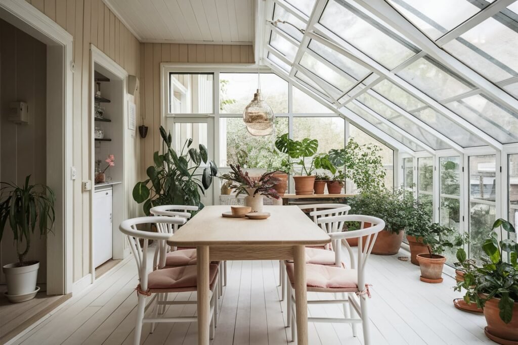 Scandinavian Small Dining Space with Pastel Accents