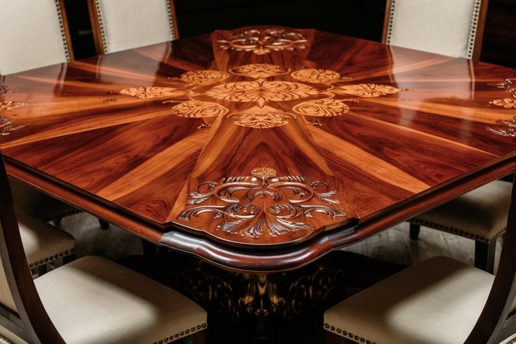 Traditional Carved Wooden Dining Table
