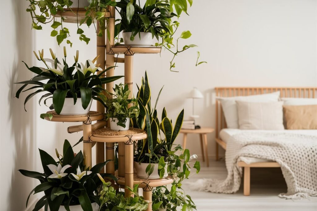 Bamboo Multi-Tier Corner Plant Stand