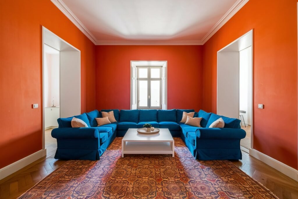 Bright Orange and Cobalt Contrast
