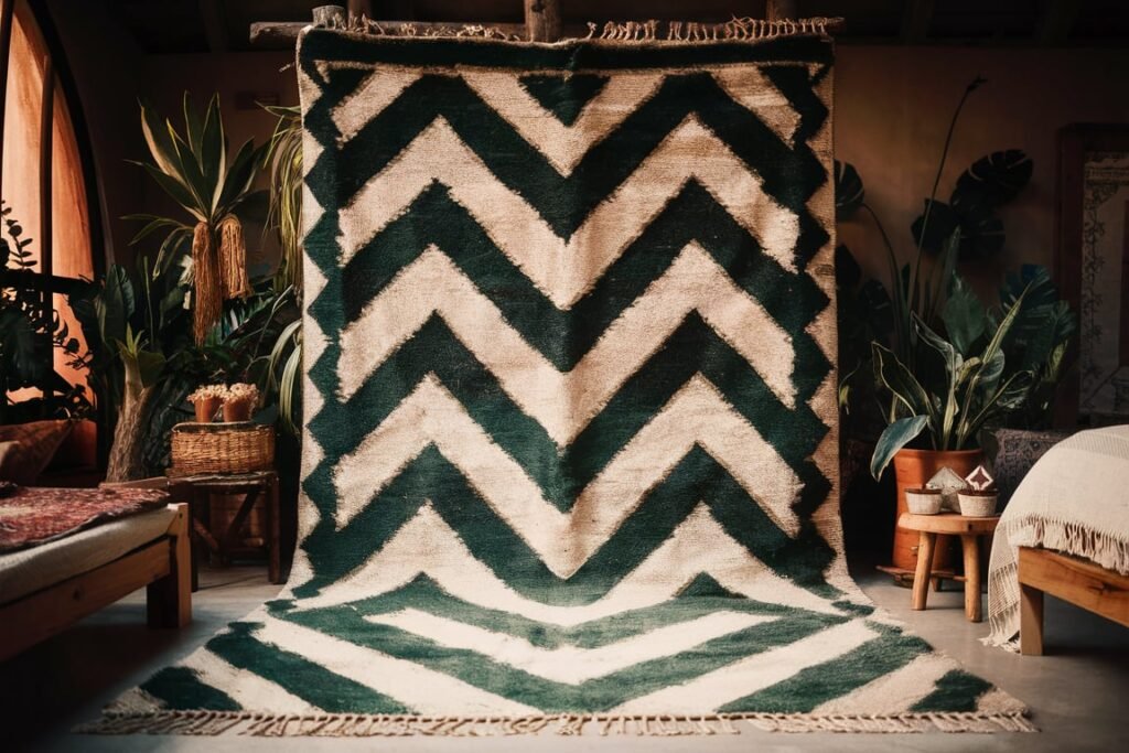 Chevron Design Moroccan Rug for Organic Decor
