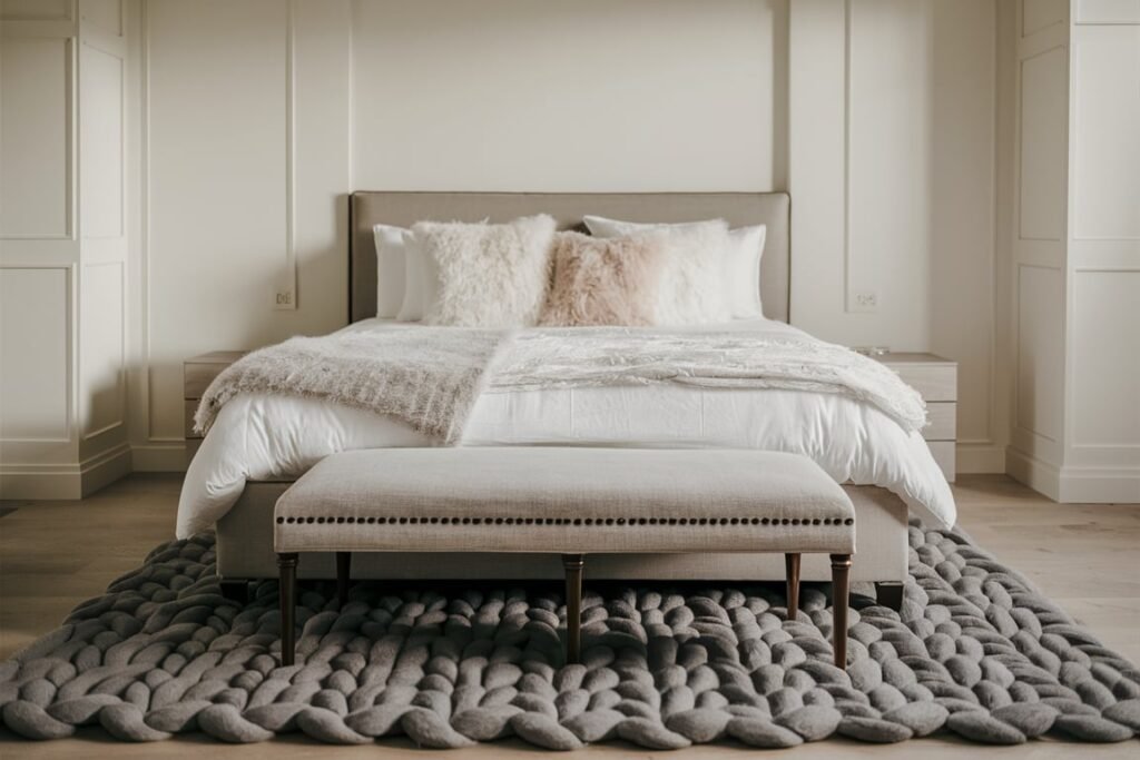 Chunky Knit Rug for Contemporary Comfort