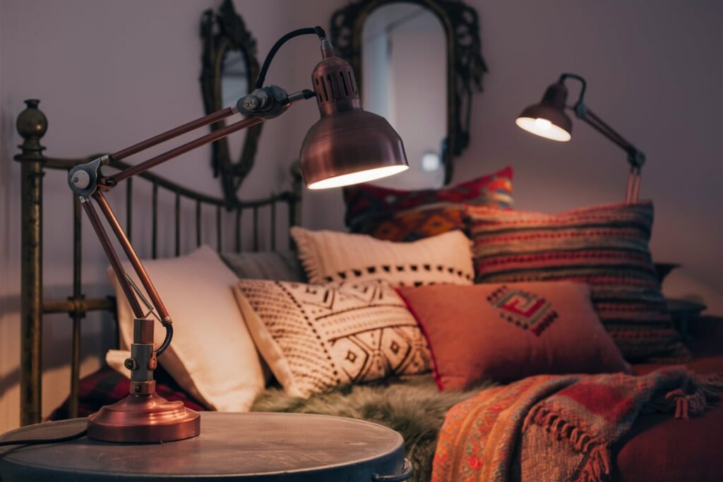 Copper Finish Industrial Lamp with Flexible Arm
