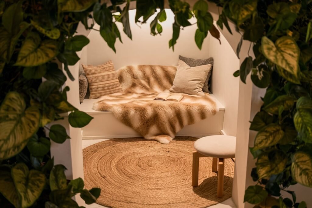 Cozy Jute and Faux Fur Reading Nook