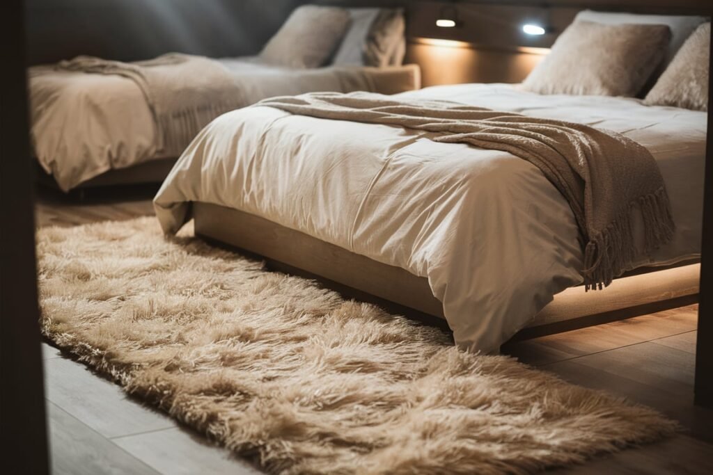 Cream Shag Runner for Modern Comfort
