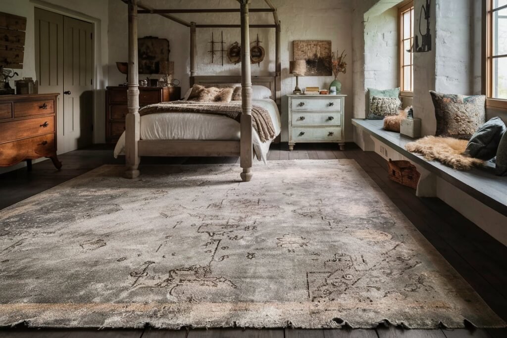 Distressed Rug for Farmhouse Charm