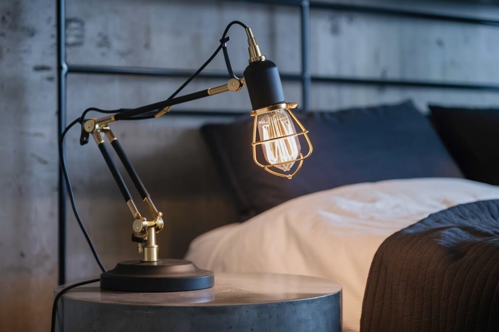 Dual-Arm Iron Industrial Lamp
