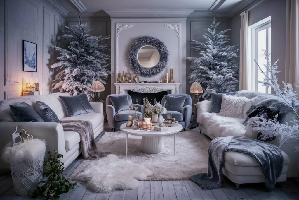 Elegant White and Grey Winter Aesthetic
