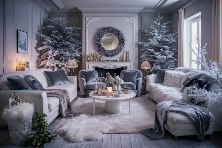 Elegant White and Grey Winter Aesthetic