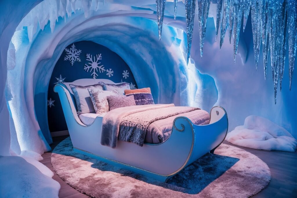 Frozen-Inspired Bedroom with Sleigh Bed