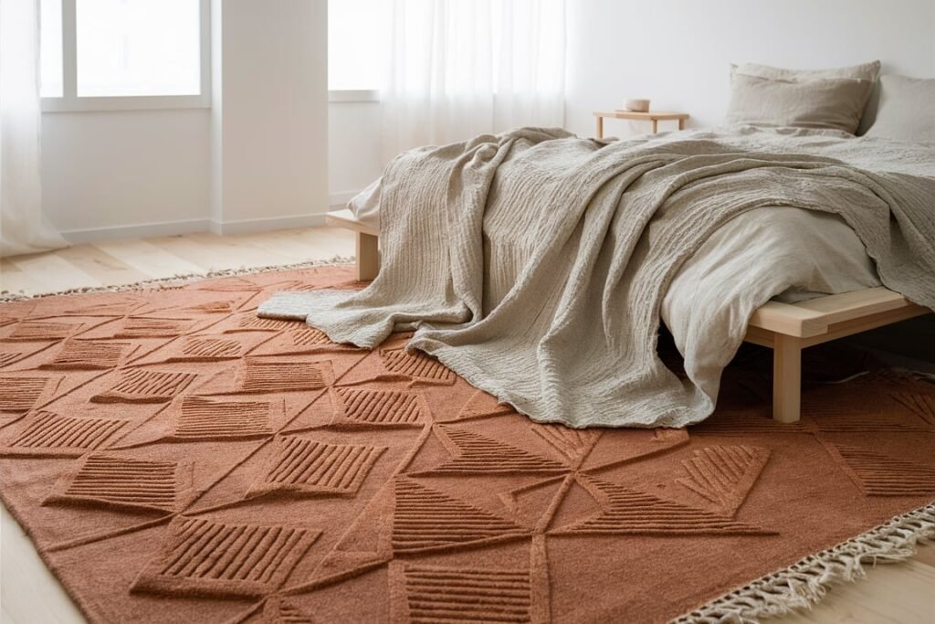 Geometric Textured Rug for Scandinavian Style