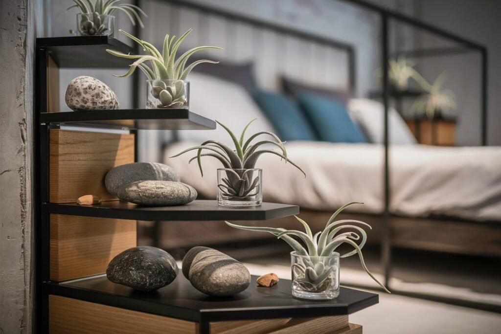 Glass and Wood Tiered Plant Stand