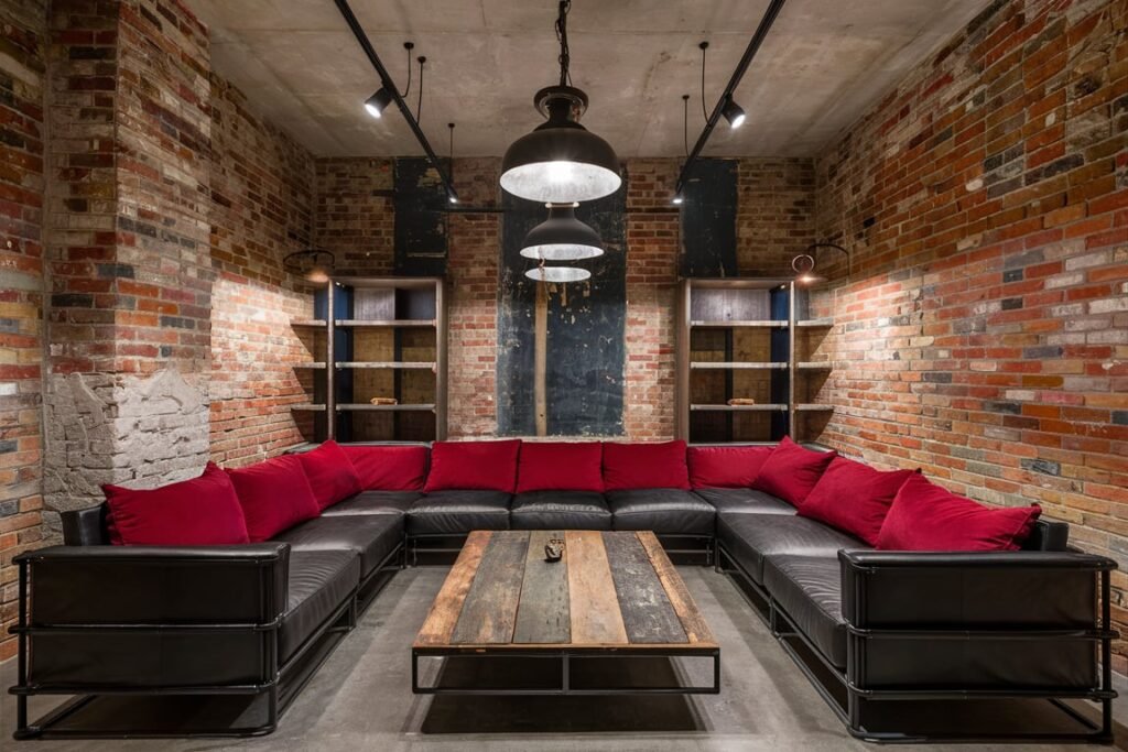 Industrial Charm in Red and Black