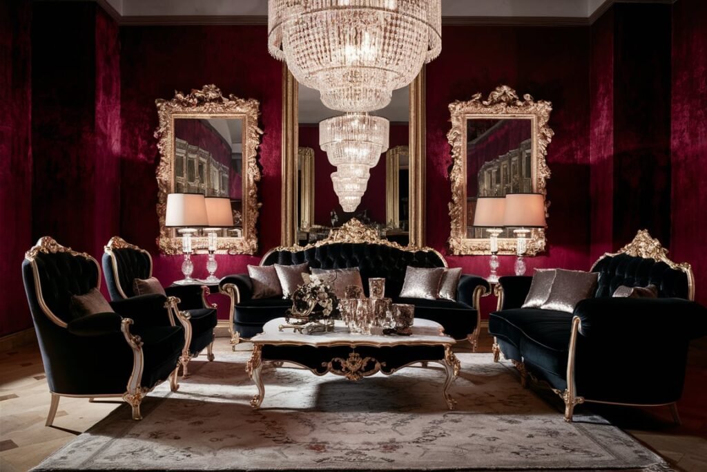 Luxurious Crimson and Black Opulence