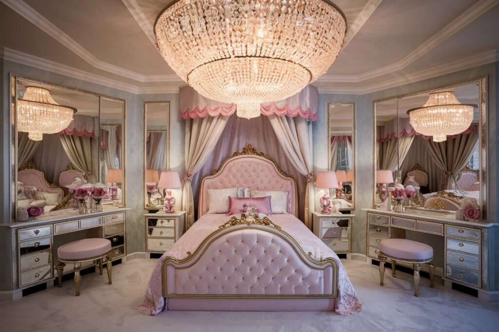 Luxurious Crystal and Mirrored Princess Room
