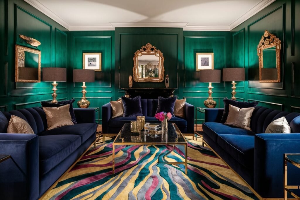 Luxurious Emerald and Navy Elegance
