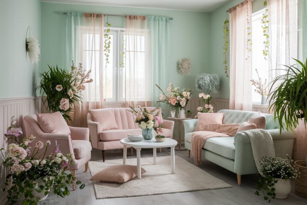 Mint Green and Blush Pink Elegance
