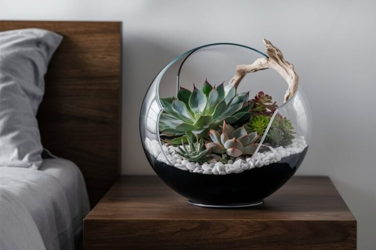 Modern Globe Terrarium with Succulents