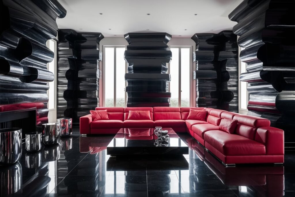 Modern Luxury in Red and Black