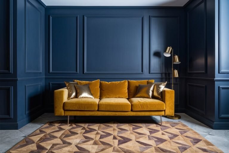 Modern Sophistication with Blue and Mustard