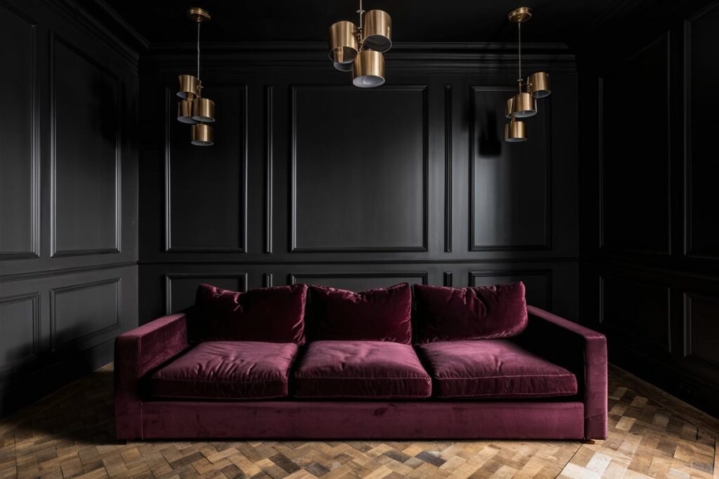 Moody Black and Burgundy Drama
