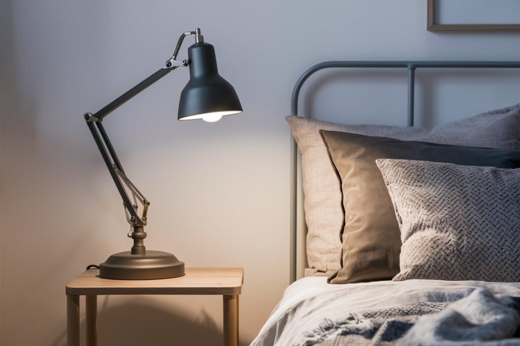 Oversized Black Industrial Lamp with Retro Vibes
