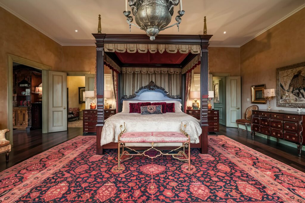 Persian-Style Oversized Rug for Traditional Bedrooms
