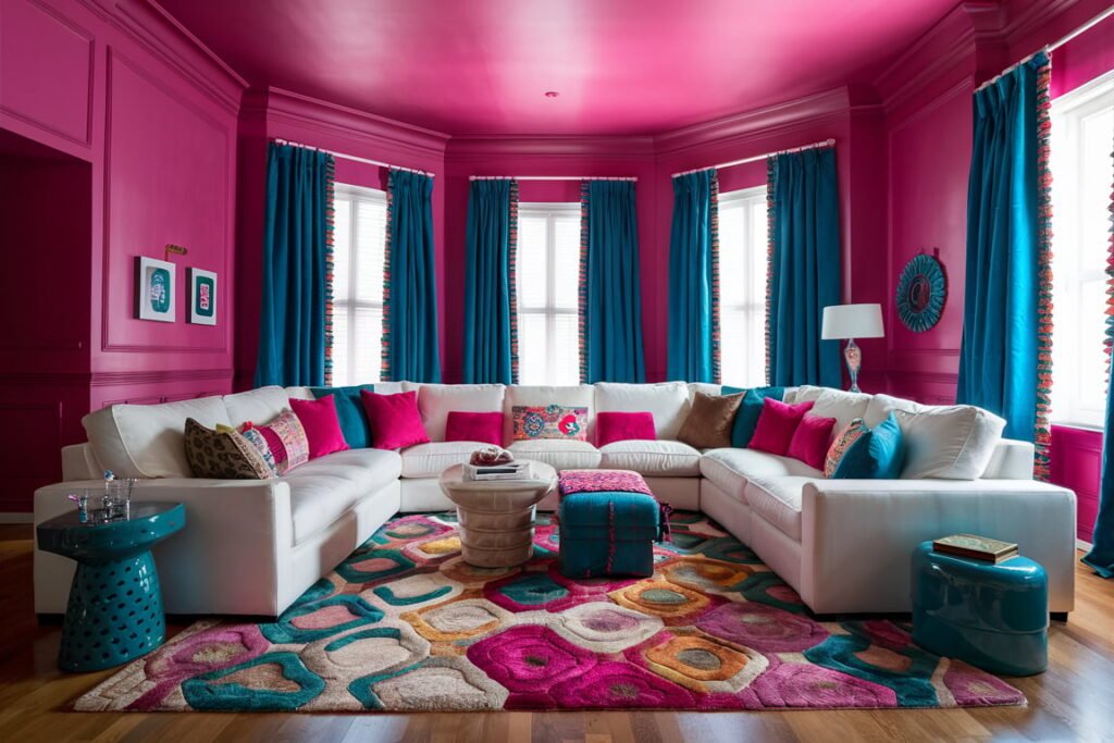 Playful Fuchsia and Teal Pop
