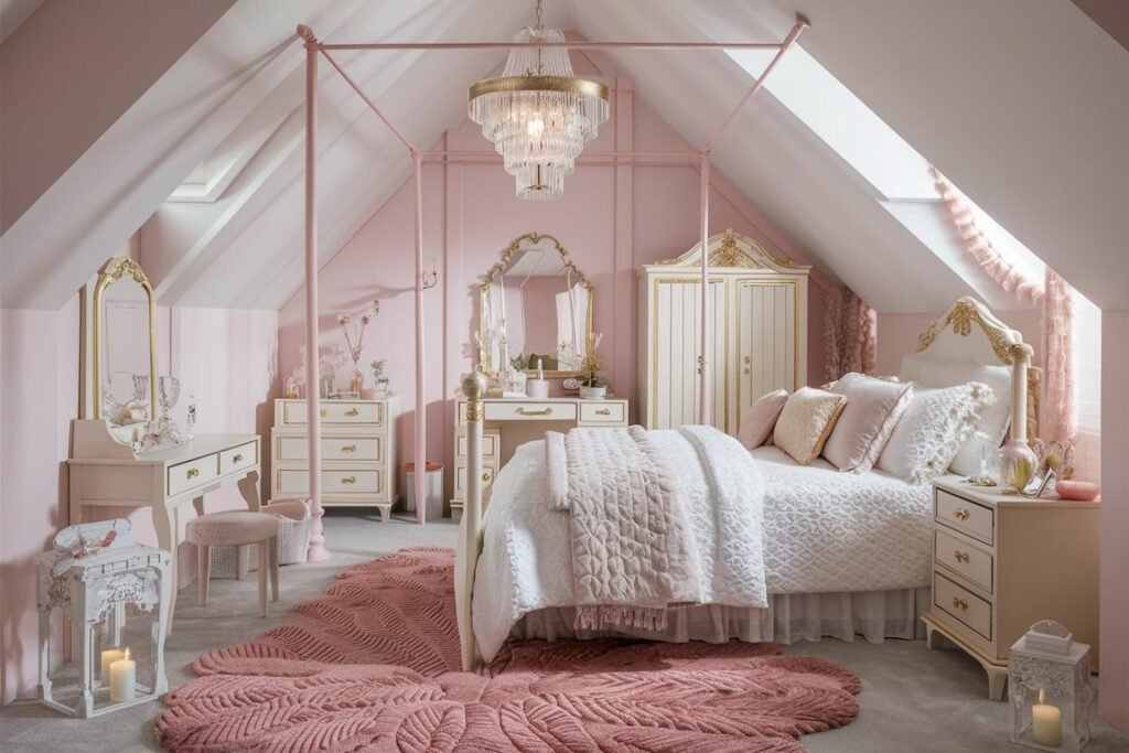 Ribbed Pastel Rug for Feminine Bedrooms