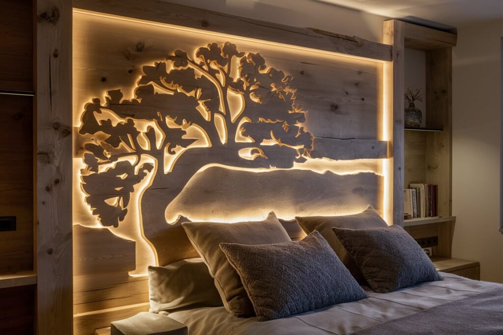 Rustic Carved Tree Wall Panel