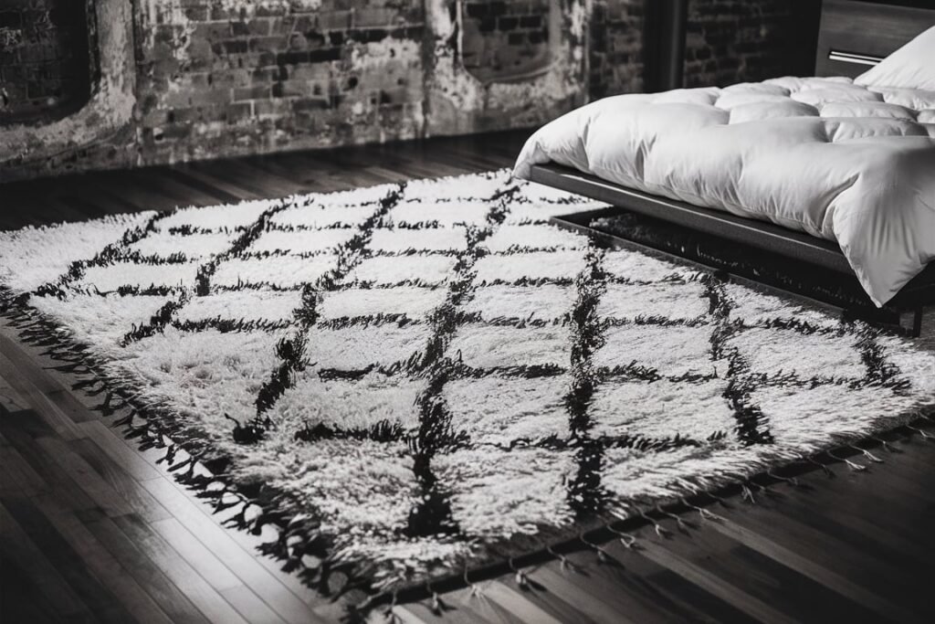 Shaggy Monochrome Moroccan Rug