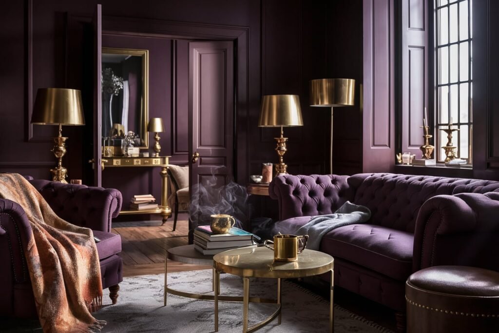 Sophisticated Plum and Gold Hues
