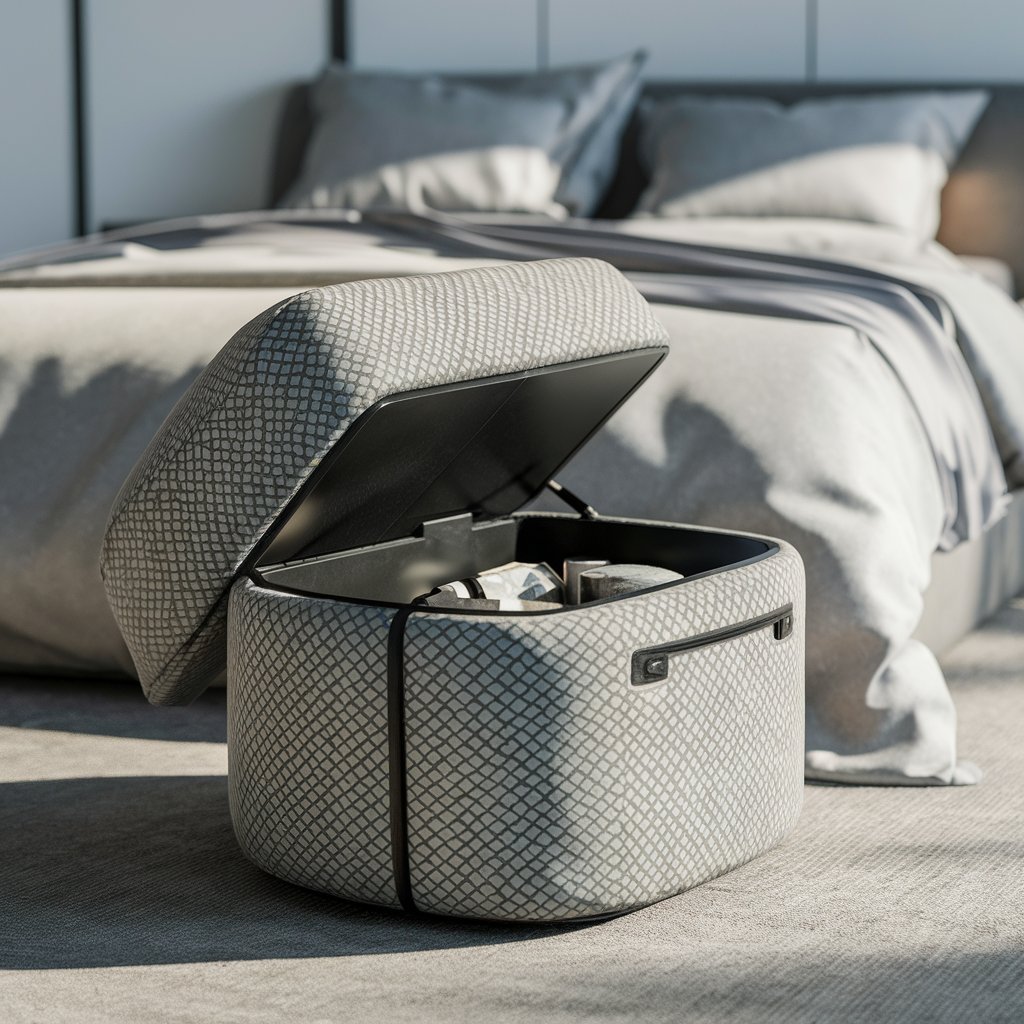 Storage Ottoman with Hidden Compartment
