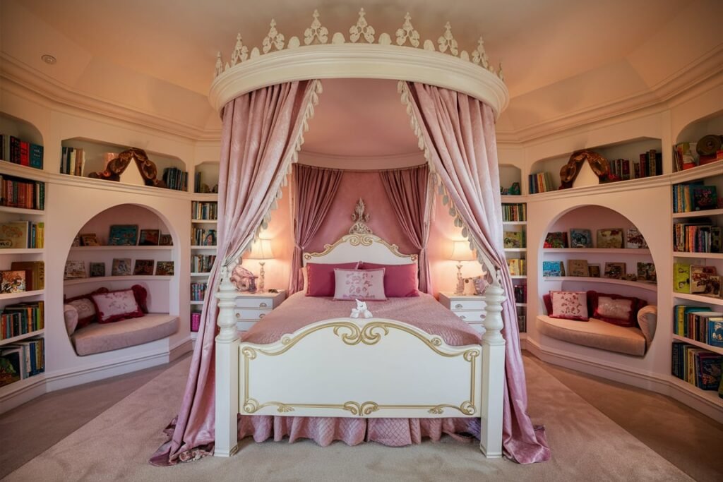 Storybook Bedroom with Turret Reading Nook