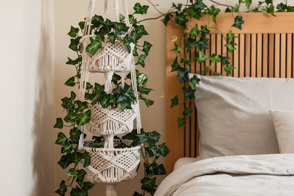 Tiered Macramé Planters for Corner Spaces
