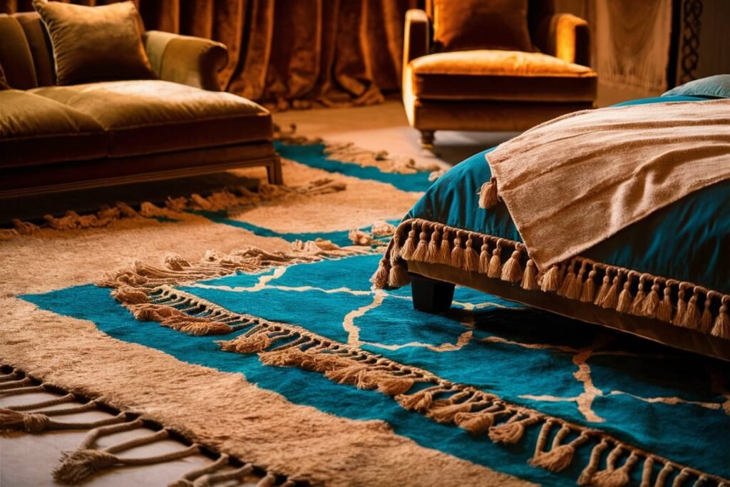 Traditional Moroccan Rug with Tassel Edges