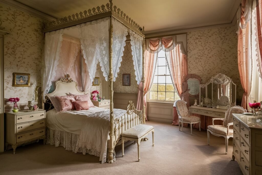 Victorian-Style Princess Bedroom with Antique Charm
